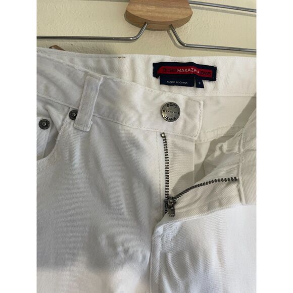 BCBG Maxazria Women Straight Leg Size 2 White Jeans Casual Boho Coastal Summer - Picture 6 of 7